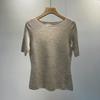 Camiseta Básica de Lana 100% Ultra Fina Hilo Yangzi Shimadzu Calibre 18 Sin Costuras Manga Corta Cuello Redondo para Mujer