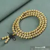 Pulsera de Boj de Hoja Pequeña 2.0 Cuentas Budistas de Madera Maciza para Hombres y Mujeres, Cuentas de Oración Portátiles de 108 Cuentas, Alta Densidad, Resistente al Agua, Artículo Coleccionable