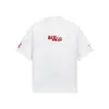 Camiseta Retro Americana de Manga Curta Bordada com Barra Flare Pequena Masculina e Feminina Lançamento Verão 2025 Versátil Solta Casual Casal