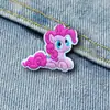 Interesante Insignia Broche de Dibujo Animado Pony Mochila Bolso Escolar Decoración Bolsas de Lona Accesorios Goma Suave Pin de Broche Lindo