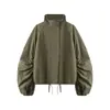 Fabricante mayorista de ropa para mujer transfronterizo 2026 ZA AliExpress más vendido chaqueta multicolor de un solo botón con cordón y cuello alto
