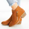 Estación Independiente Transfronteriza Europea y Americana Nuevo Estilo Botines de Cremallera Baja para Mujer Botas Martin Tallas Grandes para Mujer Deseo Grueso Venta al por Mayor Tallas Grandes