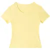Camiseta de Manga Corta para Mujer 2025 Verano Nuevo Estilo Popular Hombro Derecho Efecto Adelgazante de Alta Gama Versátil Casual Top de Hilo