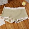 Boxers de niña de color sólido de alta elasticidad, amigables con la piel, sin costuras, anti-exposición, bóxer para mujer, ropa interior con entrepierna de algodón antibacteriana para mujer
