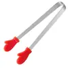Pinzas de Silicona para Alimentos, Pinzas de Acero Inoxidable Antideslizantes para Hielo, Pinzas para Cubitos de Hielo y Azúcar, Pinzas para Snacks Que No Te Ensucian las Manos, Pinzas para Repostería, Pinzas para Barbacoa