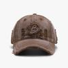 Boné de Baseball Bordado com Patch de Letra Estilo Europeu e Americano Desgastado para Homens, Boné de Pato Macio para Uso Externo, Proteção Solar com Aba Curva para Mulheres