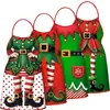 Delantal Navideño Transfronterizo 52x72cm Delantal de Duende Transferencia Térmica Juego de 4 Piezas Delantal Navideño de Halloween