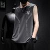 Camiseta deportiva de verano para hombre, transpirable, de seda de hielo, con hombros anchos, sin mangas, de secado rápido