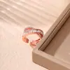 Anillo Abierto de Cruz de Zirconia Incrustada de Diamante Estilo Nuevo Simple y de Moda Transfronterizo Anillo de Lujo Ligero Estilo Frío
