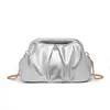 Bolso de Noche Plegado para Mujer de Estilo Nuevo Europeo y Americano, Bolso de Mano tipo Clutch con Cierre Texturizado en Forma de Nube, Bolso Cruzado de Noche