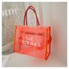 Bolsa Transparente Transfronteriza para Mujer, Nuevo Modelo Más Vendido, Bolso Tote Simple de Hombro Cruzado de PVC, Bolso de Mano con Letras Estilo Coreano Ins