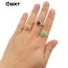WT-R509 clásico personalizado colorido gema en forma de gota piedra lunar amatista se puede usar como joya de anillo de aniversario