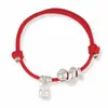 Joyería de Plata Lin Fa Tobillera de Plata Rollo de Pie Cuerda de Mano Serpiente Pulsera Zodiaco Serpiente Espíritu Año de Cumpleaños Cuerda de Mano Roja Regalo de Cumpleaños