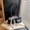 2025 Nova Bolsa Feminina Retro de PU de Cor Pura Bolsa de Ombro Popular Este Ano Bolsa Grande de Bowling Couro com Cera de Óleo Bolsa Feminina