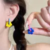 Pendientes de Aro Florales Color-Block Energéticos de Primavera/Verano Dopamina para Mujer Diseño Único Versátiles Dulces Pendientes