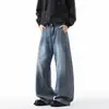 Jeans de pierna ancha con curva estilo retro americano, colección de otoño para hombre, pantalones anchos de corte holgado de moda, pantalones casuales de talla grande para adolescentes