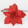 Flores Decorativas Navideñas en Varios Colores, Flores Artificiales de Tela, Decoraciones Festivas con Brillo y Lentejuelas, Flores Decorativas Navideñas