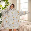 Manta con Capucha Sudadera Manta Transfronteriza Franela Engrosada Lana de Cordero Bata Jersey de Lana Manta de TV