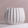 Maceta Decorativa de Cerámica Blanca a Rayas de Arte Personalizada para Plantar