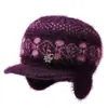 Gorro de punto forrado de forro polar a prueba de viento y resistente al frío para otoño e invierno, diseñado para proteger las orejas, para madres de mediana edad y mayores