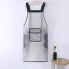 Avental Impermeável e à Prova de Óleo de TPU Transparente para Cintura de Adulto Aquático Doméstico Cozinha Pele Macia Limpar Mãos Lavar Louça Mais Longo