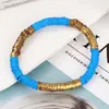 Pulsera de Arcilla Blanda Multicolor Versátil de Moda Joyería para Mujer Casual Vacaciones Playa Transfronteriza Europea y Americana Joyería Hecha a Mano al por Mayor