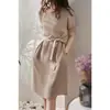 Falda de Seda Pesada Rosa Niebla Suave 30MM Vestido de Seda de Crepé Pesado Ropa de Mujer Verano 2026 Longitud Media