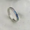 Apilamiento Periférico de Wang Junkai Cangrejo Pequeño Azul Océano Fila de Diamantes Anillo de Diamantes Anillo Liso de Pareja Anillo Abierto Estrella