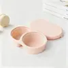 Fiambrera de Silicona de Doble Compartimento, Modelo Nuevo Transfronterizo, Apta para Microondas, Contenedor Portátil para Alimentos, Caja Dividida con Tapa, Fiambrera de Silicona