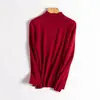 100% CashmereSuéter 100% Cashmere Gola Alta Meia Malha Base Suéter Outono Inverno Top Quente