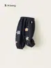 Pantalones de chándal para niña Youbao con bordado de parche floral, Pantalones jogger para bebé, Pantalones largos casuales para niño pequeño, Pantalones holgados para niños