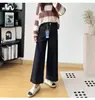 ¡Perfecto para figuras petite! Jeans de Pierna Ancha para Mujer Otoño 2026 Cintura Alta Adelgazantes Pantalones Anchos Recortados con Borde Ancho H090416