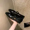 Zapatos Mary Jane para mujer Chuyuji estilo francés, suaves, para aumentar la altura, plateados, de corte bajo, con hebilla