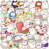50 peças adesivos redondos tipo rolo de coelho grafite fofos para copo d'água, agenda, mala, caderno, patinete, adesivos decorativos à prova d'água