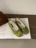 Zapatos Mary Jane Redondos de Punta Baja Frescos y Elegantes de Estilo Francés en Tono Verde, con Aumento de Altura Oculto, para Primavera