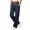 Primavera y Otoño 2026 Amazon Transfronterizo Algodón y Lino Casual Pantalones Cargo Multibolsillo Pantalones de Mujer Pantalones Cargo de Mujer