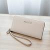 Carteira longa com padrão de lichia 2023 moda tendência versátil cabe cartas ferragens cor sólida clutch