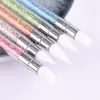 Bolígrafo de silicona para uñas al por mayor, pegatina, bolígrafo de presión, bolígrafo de tallado, pintura multifuncional, pintado, frotar, herramienta de artefacto de polvo de espejo mágico