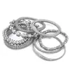 Pulsera de Acero Inoxidable para Mujer, Pulsera de Resorte Irregular Giratoria Roscada, Popular Joyería Retro Europea y Americana que No se Desvanece para DIY