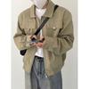 Jaqueta Juventude Roupa Popular Moda Manga Comprida Ins Cor Sólida Pescoço Manga Gola Alta Zíper Moda Masculina Outono Roupas Soltas