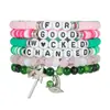 Pulsera para el Día de San Valentín Transfronteriza AliExpress Venta al por mayor Corazón de Amor Flor de Arcilla Blanda Pulsera de Cuentas con Letras Set de Joyería de Comercio Exterior