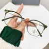 Gafas de Moda Anti Luz Azul Modernas Nueva Montura Redonda Sencilla Montura Color Té Frío Gafas Sin Graduación Se Pueden Adaptar con Lentes de Prescripción 01083