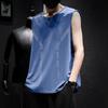 Camiseta sem Mangas Masculina de Seda Gelada Respirável para Esportes Fitness Camada Base Ombro Largo Treinamento Secagem Rápida no Ombro