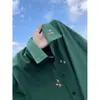 Nova Camisa Bordada Floral Estilo Chinês de Manga Curta para Homens, Camisa de Seda de Gelo Fina Respirável de Verão, Jaqueta Preta de Lapela de Meia Manga