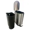 Bote de Basura Semicilíndrico de 10L Acero Inoxidable + PP Para Fácil Limpieza