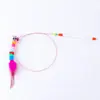 Pena de sino engraçado vara para gato fio de aço alongada elástica haste de parafuso de aço brinquedo de gato suprimentos para animais de estimação Gato Auto-Oi Vara