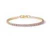 Pulseira de Raquete de Tênis com Broca de Zircônia Estilo Europeu 4.0 Cor Retenção 18K Fileira Única Joia Fronteira Amazon Hip Hop Mercadorias de Comércio Exterior