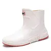 Botas de Lluvia de Moda para Hombre Tendencia Tubo Corto Zapatos de Agua Ropa Exterior Zapatos de Trabajo Estilo Coreano Tubo Medio Impermeables Antideslizantes Resistentes al Desgaste Botas de Lluvia para Mujer