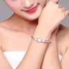 Kaiwei Reunião Romântica Feliz Flor Bauhinia Pulseira Joias Flor Desabrochando Flor de Seis Pétalas Flor de Três Vidas Pulseira de Puxar e Empurrar