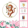 Kit de Manualidades DIY de Punto de Cruz Transfronterizo para Niños Principiantes, Diseños Simples de Animales de Dibujos Animados, Educativo